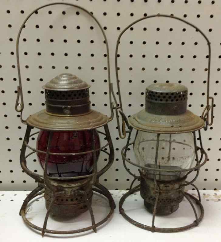 2 NY NH & HRR LANTERNS, BOTH GLOBES MARKED WITH RAISED (1 of 2)