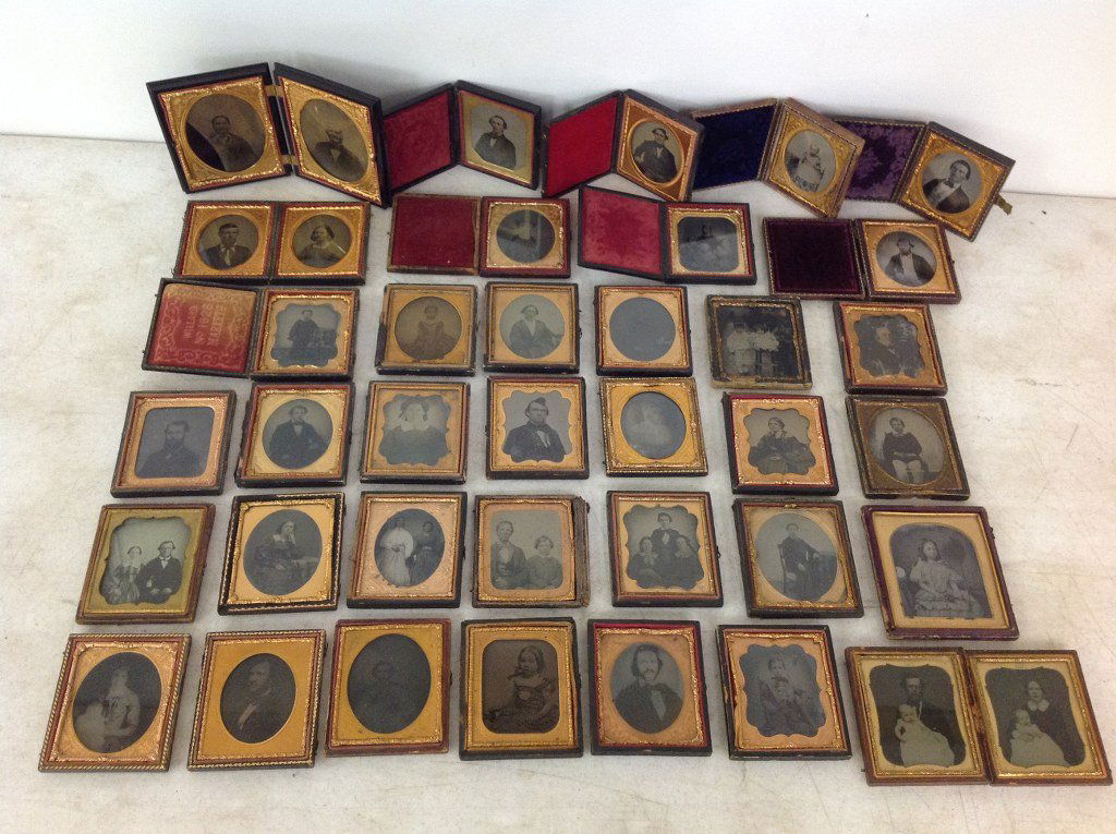 LOT OF 39 IMAGES, 36 SIXTH-PLATE AMBROTYPES, 2 (1 of 3)