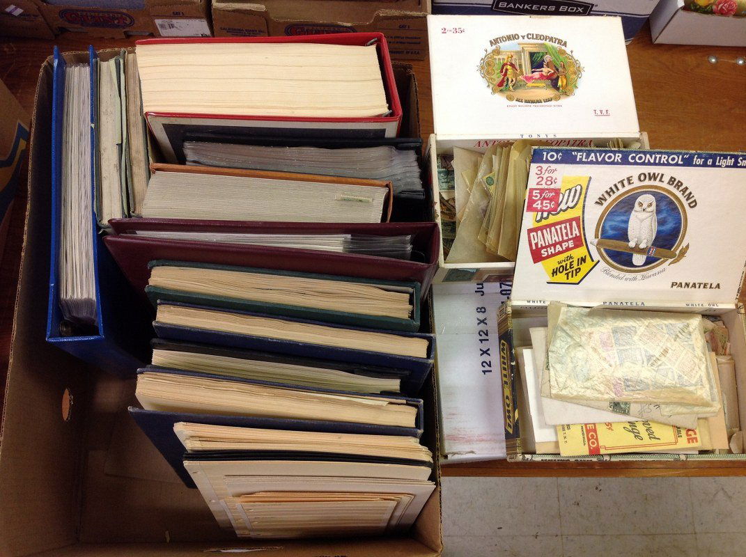 2 BOXES STAMPS AND ALBUMS INCLUDING SCOTT GRAND AWARD (1 of 6)