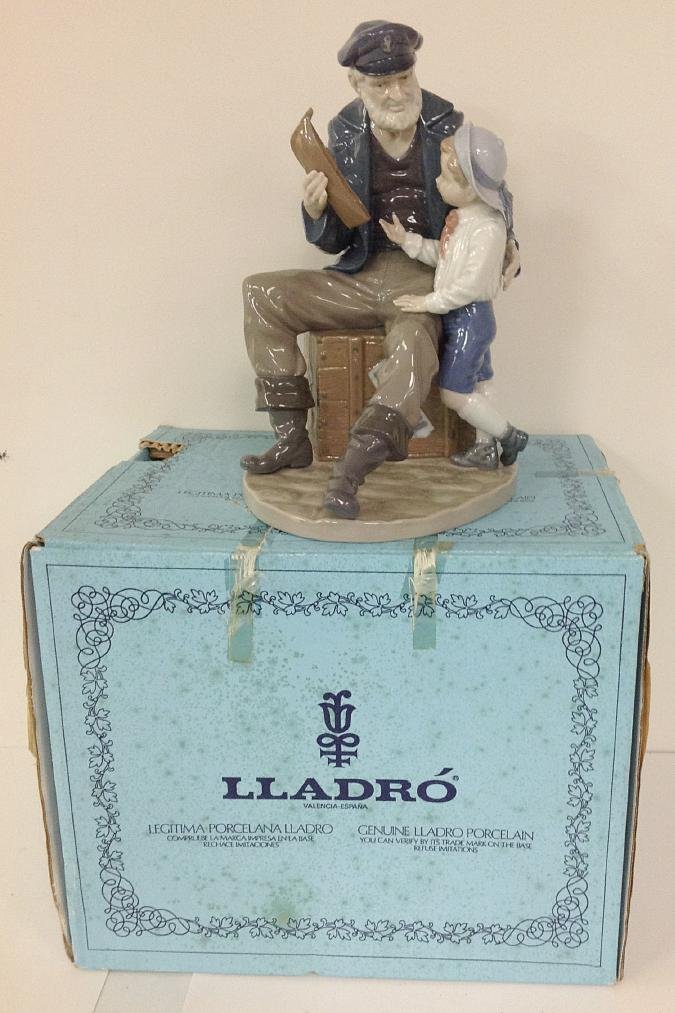LLADRO OLD SAILOR AND YOUNG BOY IN ORIGINAL BOX, (1 of 3)
