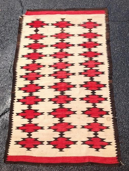 OLD HAND MADE NATIVE AMERICAN RUG, MEASURES 67" X 41", (1 of 3)