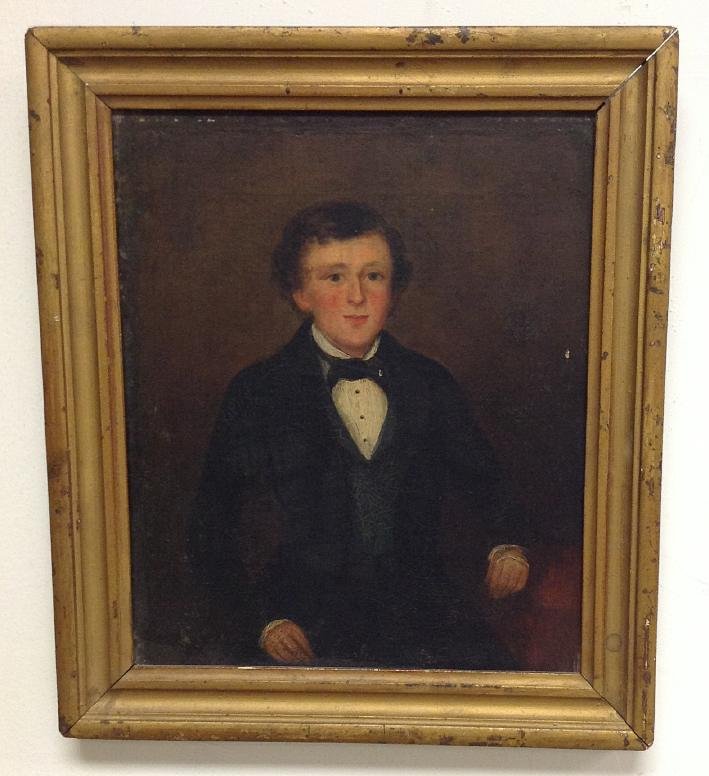19TH CENTURY O/C PORTRAIT OF YOUNG MAN, MEASURES 12" X (1 of 2)