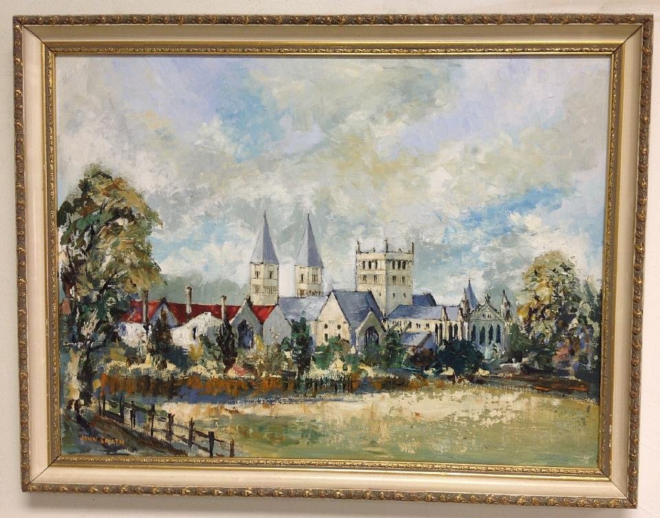 JOHN SMITH IMPRESSIONIST O/B ENGLAND CITY SCENE WITH (1 of 2)