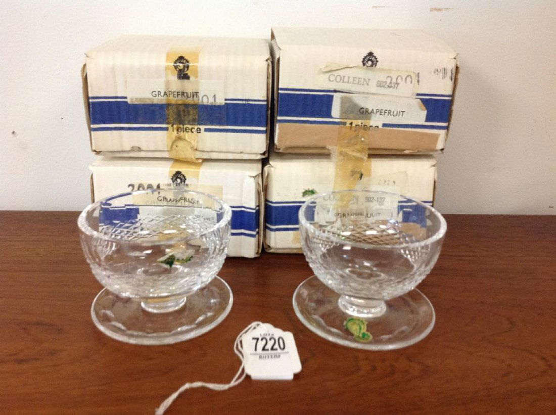 LOT OF 6 WATERFORD GRAPEFRUIT BOWLS, 4 IN ORIGINAL BOX, (1 of 2)