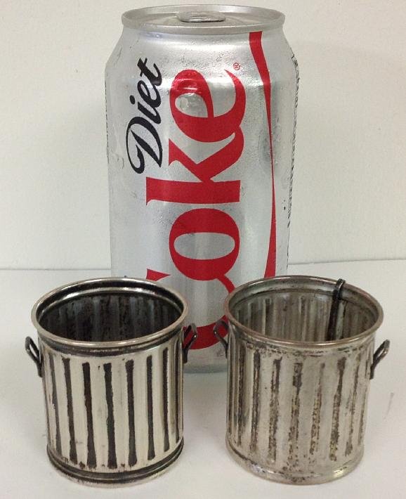 (2) STERLING TRASH CAN TOOTHPICK HOLDERS, WEIGH 1.77 (1 of 4)