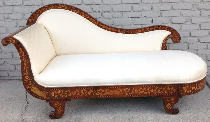 DUTCH MARQUETRY RECAMIER, WONDERFUL INLAY ALL THE WAY (1 of 8)