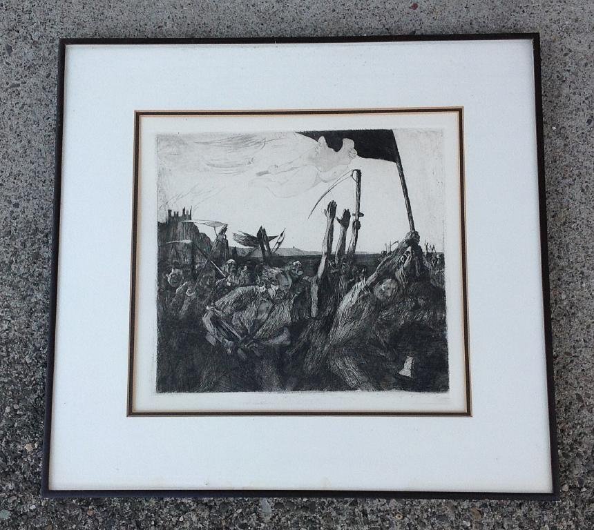 KATHE KOLLWITZ RESTRIKE PRINT- REVOLT WITH THE (1 of 3)
