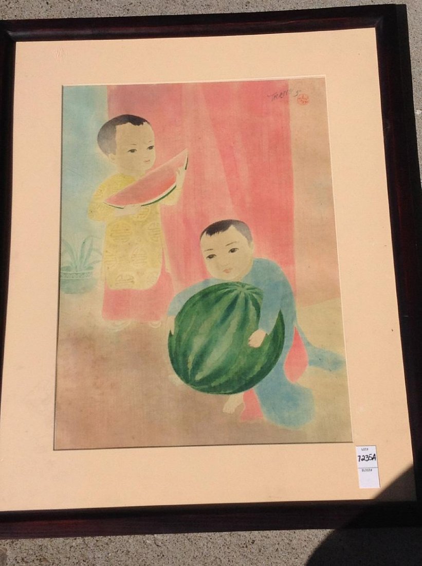 PHAM DINH TRONG: Two Boys Eating Watermelon. 1990 (1 of 3)