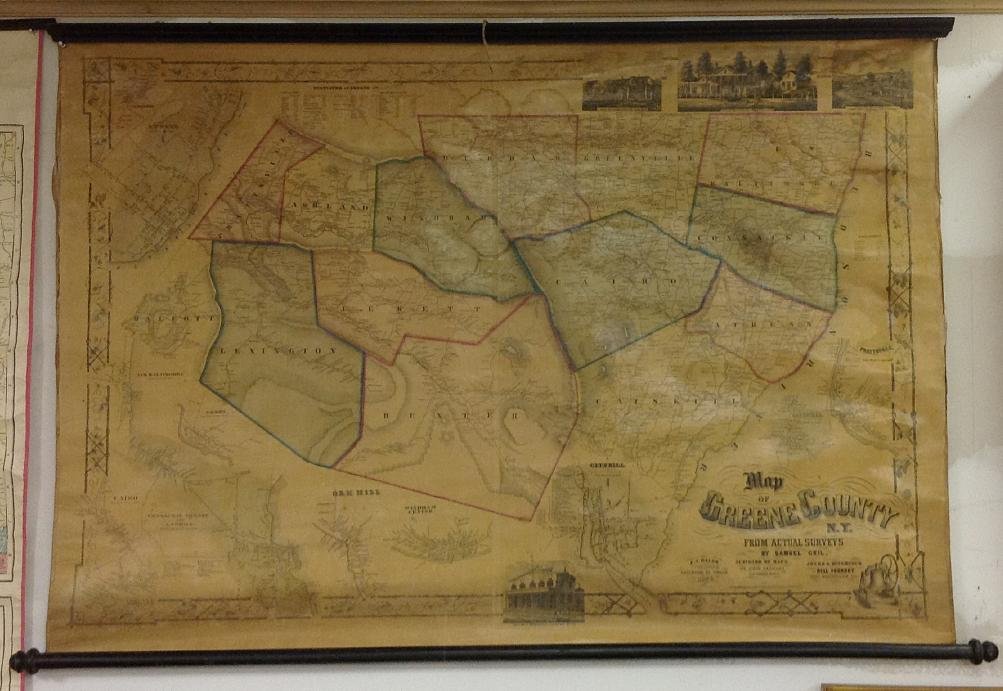 1856 ROLL DOWN MAP OF GREENE COUNTY, N.Y.  PUBLISHER IS (1 of 2)