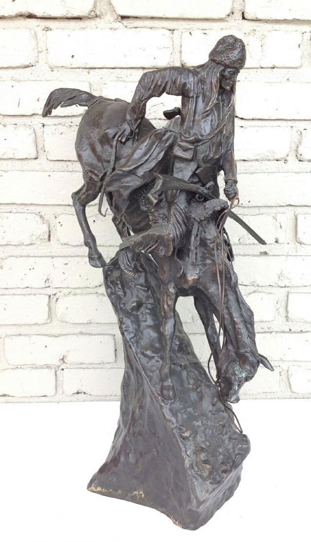 FREDERIC REMINGTON BRONZE "THE MOUNTAIN MAN", RE-CAST, (1 of 3)