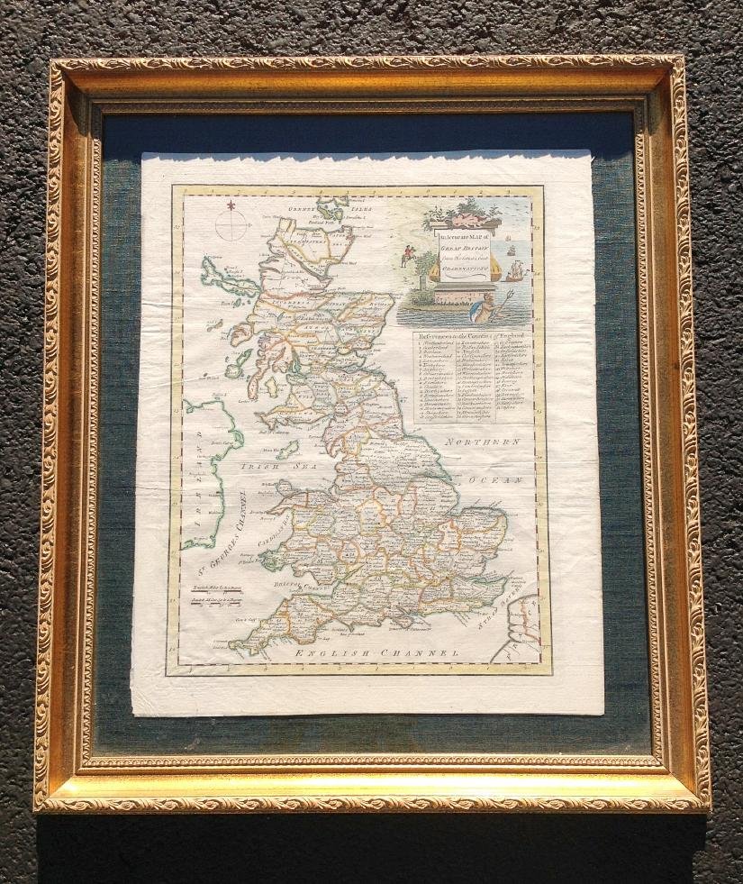 EARLY HAND COLORED MAP OF GREAT BRITIAN,  PRINTED IN (1 of 3)