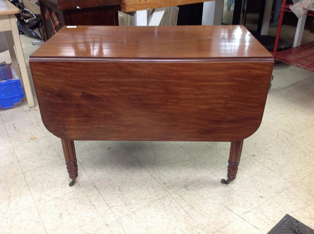 COUNTRY CHERRY DROP LEAF TABLE, CIRCA 1850'S, AS (1 of 2)