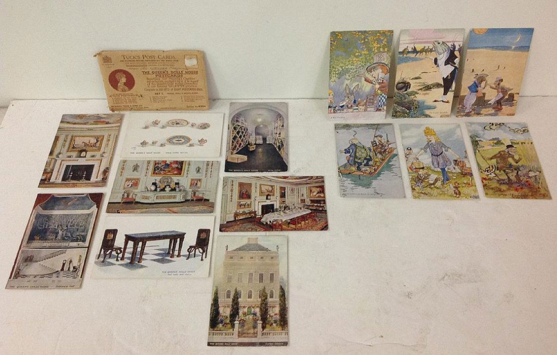 ALICE IN WONDERLAND & TUCKS QUEENS DOLLHOUSE POSTCARDS (1 of 3)