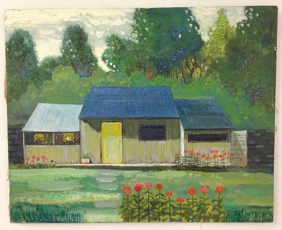 ROBERT BLANCHARD O/C HOUSE WITH GARDEN LANDSCAPE, (1 of 1)