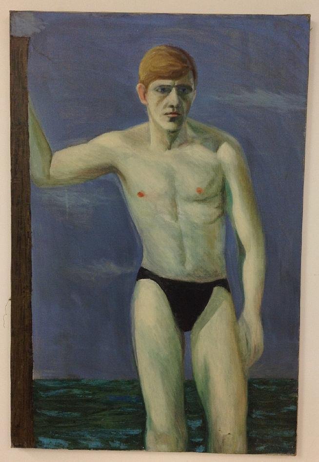 ROBERT BLANCHARD O/C MAN IN BATHING SUIT , CIRCA 1970, (1 of 1)