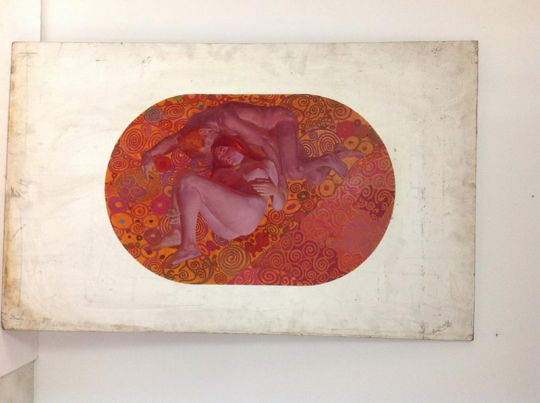 ORIGINAL ILLUSTRATION ON BOARD, NAKED MAN AND WOMAN, (1 of 2)