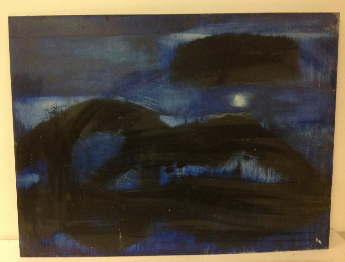 ROBERT BLANCHARD O/B IMPRESSIONIST MOONLIT LANDSCAPE, (1 of 1)