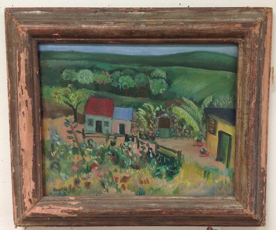 JOANNE AVERILL O/C LANDSCAPE, 1980, CANVAS MEASURES 13" (1 of 1)