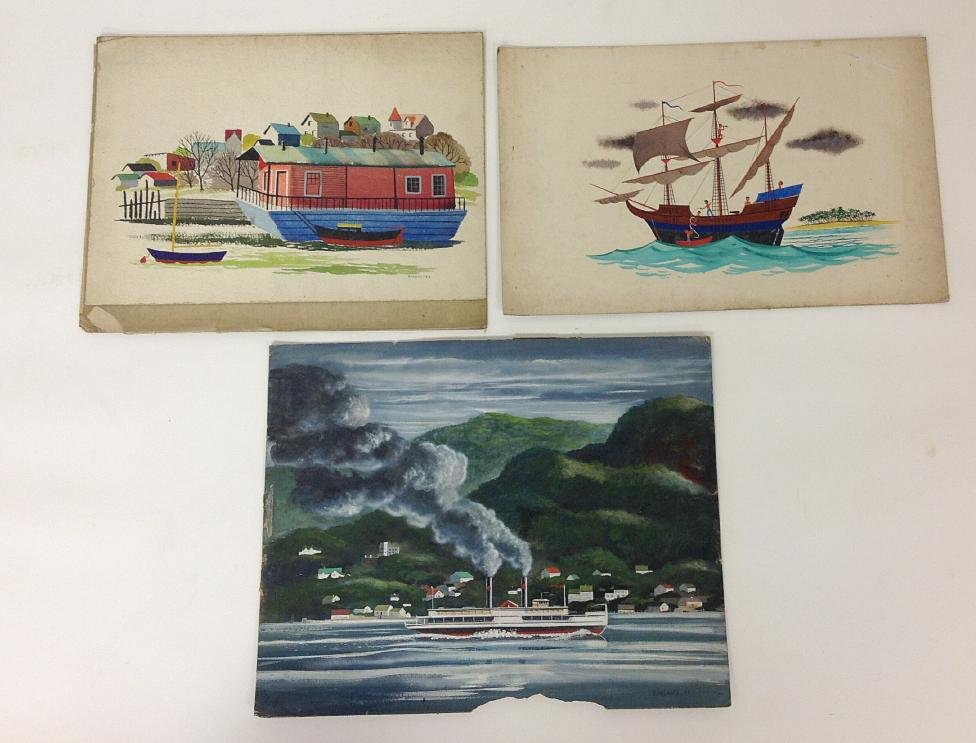 ROBERT BLANCHARD- 3 ILLUSTRATIONS WITH SHIPS, LARGER (1 of 2)