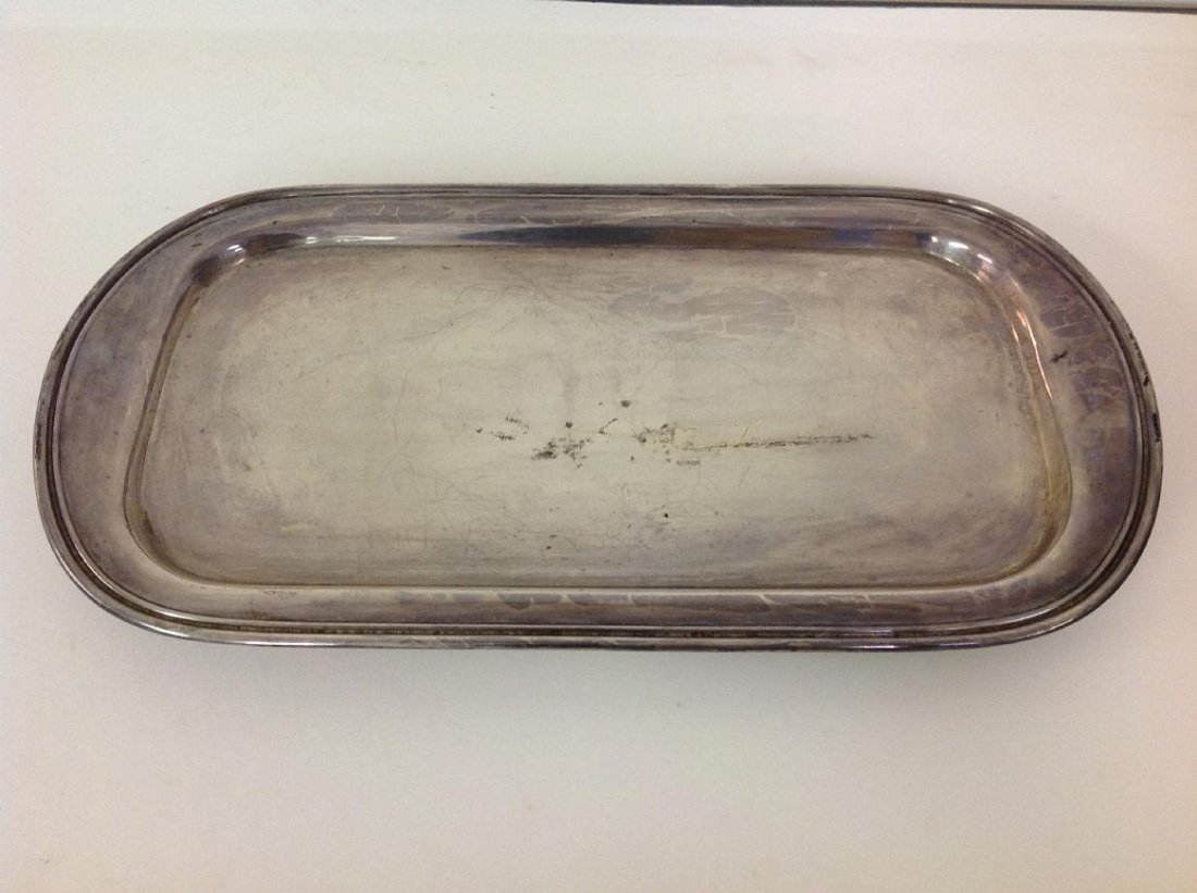 STERLING SILVER TRAY, WEIGHS 24.83 TROY OUNCES, (1 of 3)