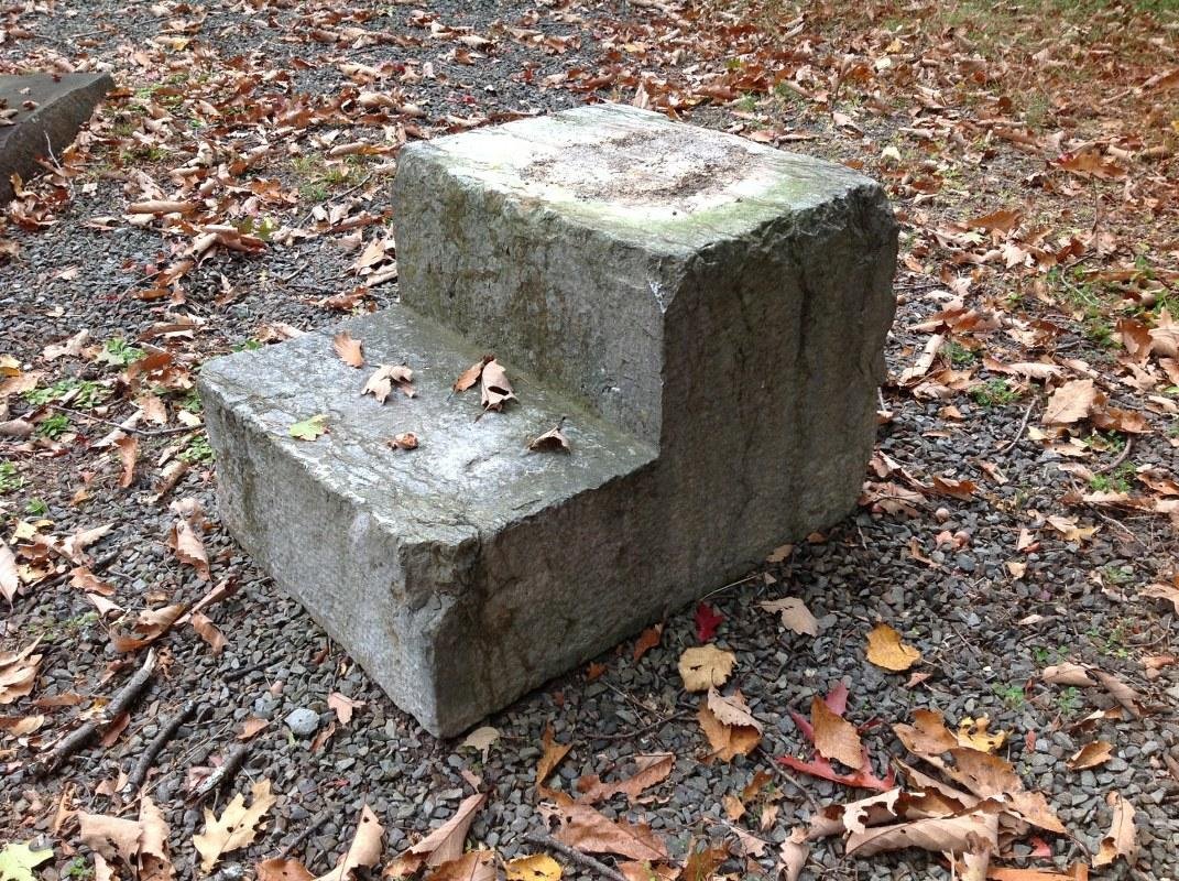 LIMESTONE 2 TIER CARRIAGE STEP, FROM HUDSON VALLEY: LIMESTONE 2 TIER CARRIAGE STEP, FROM HUDSON VALLEY ESTATE, PROBABLY MADE IN KINGSTON, N.Y. MEASURES 8" FIRST STEP, 16" SECOND STEP, BY 25" DEEP AND 19 1/2" WIDE.