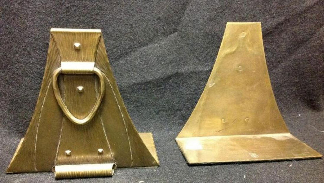 ROYCROFT ARTS & CRAFTS COPPER HAND HAMMERED BOOKENDS, (1 of 2)