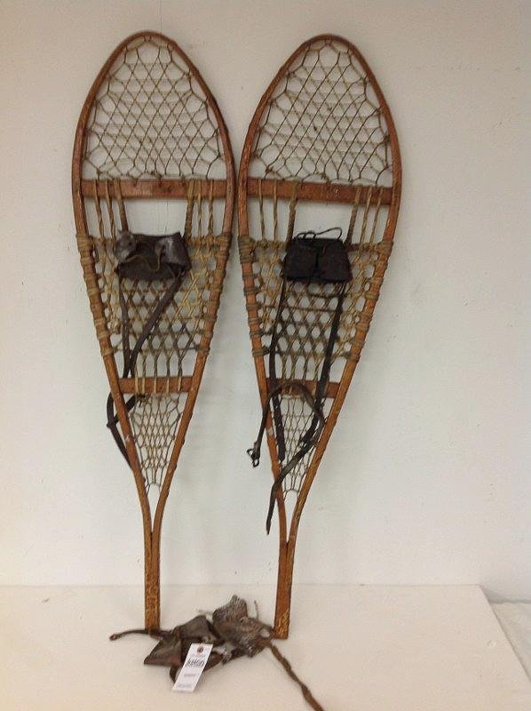 PR OF OLDER SNOWSHOES, MEASURE 48" LONG, MADE BY LUND, (1 of 1)