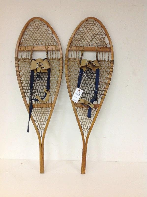 PR OF OLDER SNOWSHOES, MEASURE 42" LONG, AS PICTURED (1 of 1)
