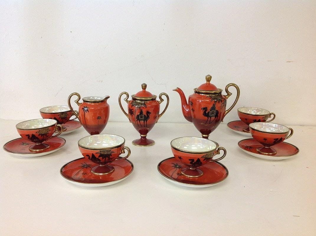 NORITAKE HANDPAINTED TEA SET, SERVICE FOR 6, ONE PLATE (1 of 6)