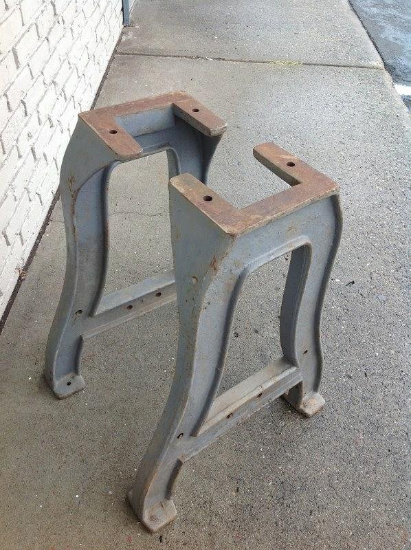 PR. CAST IRON INDUSTRIAL BASES, GREAT FOR TABLE, (1 of 3)