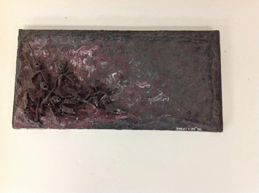 JOHN KIM O/C MIXED MEDIA TITLED DEATH IS BEAUTIFUL. (1 of 4)