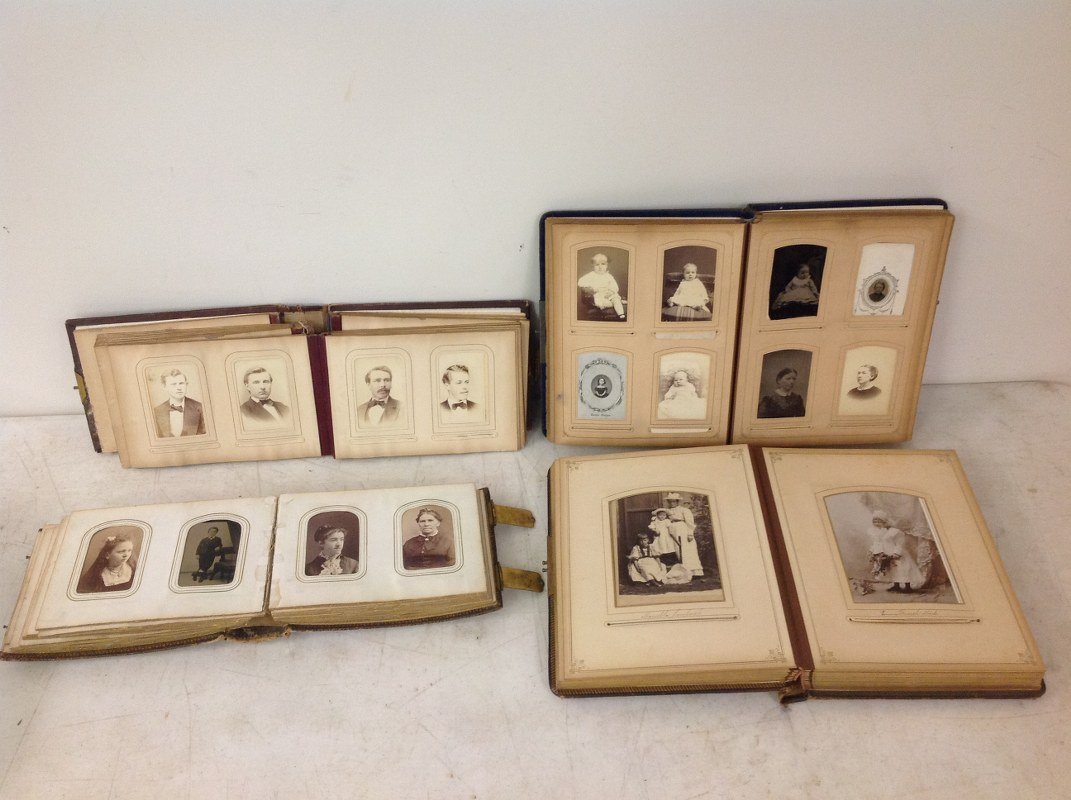 4 CDV ALBUMS WITH MEN, WOMEN, CHILDREN, BABIES, ETC, AS (1 of 1)