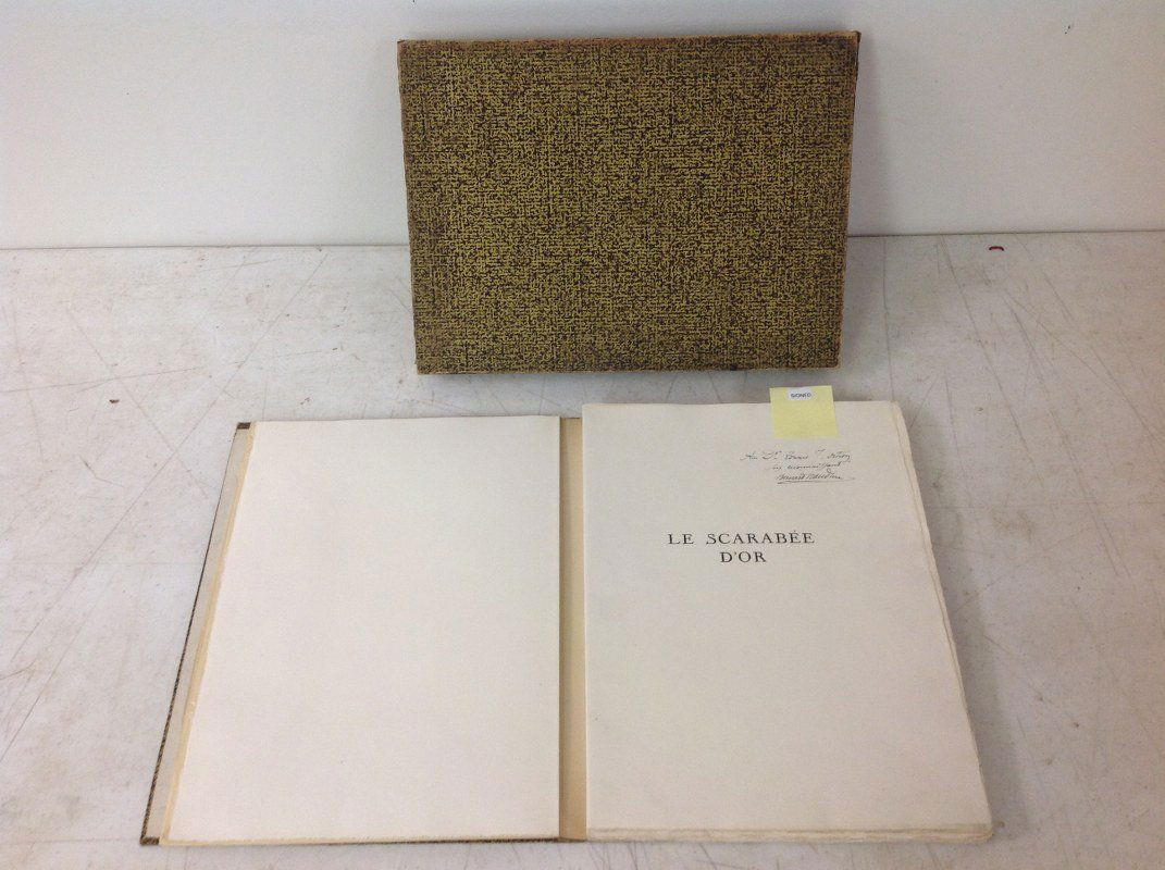 BOOK-LE SCARABEE D'OR, INSCRIBED & SIGNED AS PICTURED, (1 of 3)