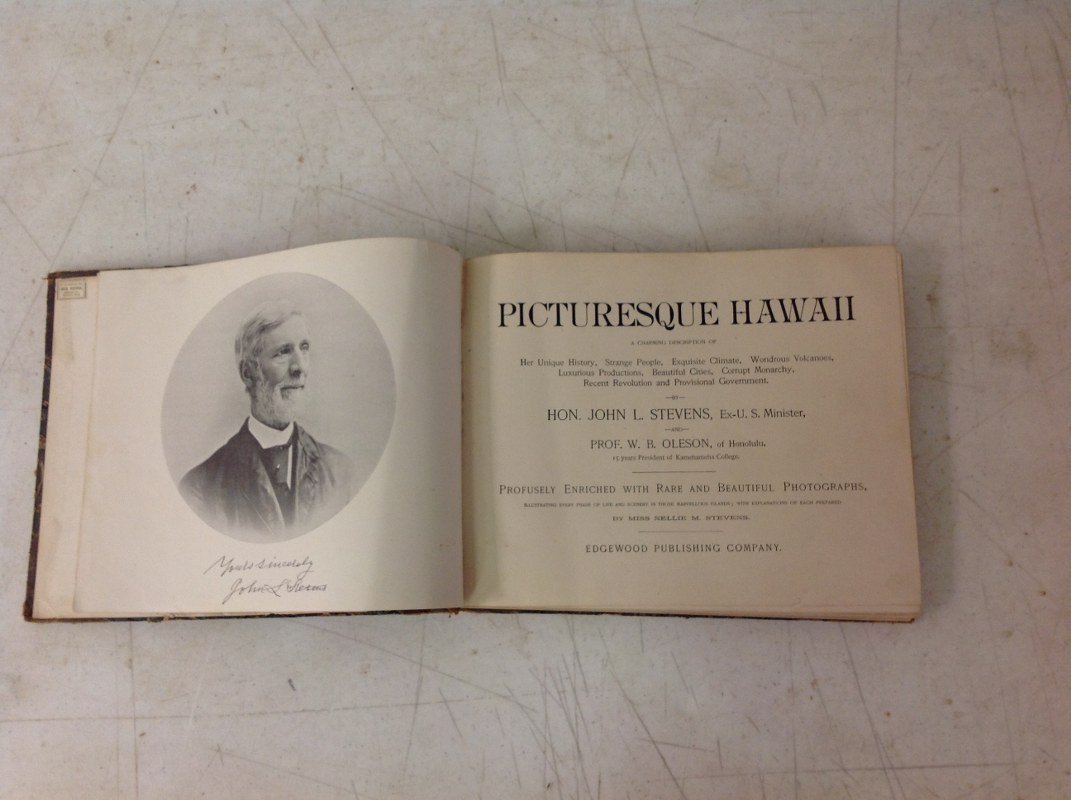 BOOK-PICTURESQUE HAWAII BY HON. JOHN L STEVENS, EX-U.S. (1 of 5)