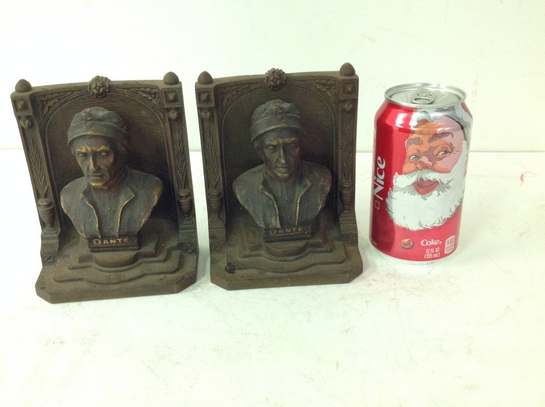 BRADLEY & HUBBARD PAIR DANTE IRON BOOKENDS, MEASURE 5 (1 of 4)
