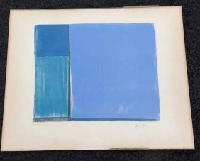 LUDWIG SANDER 1964 ABSTRACT SIGNED PRINT, #23/30, (1 of 2)