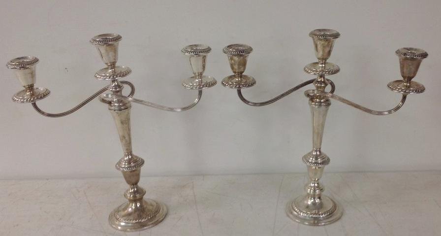 PR. GORHAM STERLING SILVER WEIGHTED CANDELABRAS (1 of 3)