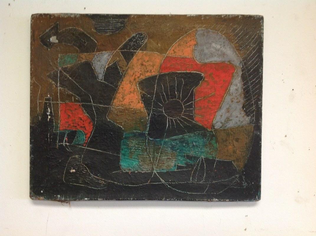 JOSEPH LEVIN O/C ABSTRACT, CIRCA 1930'S, SOME PAINT (1 of 2)