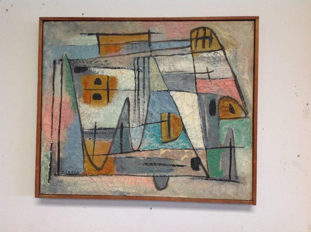 JOSEPH LEVIN O/C ABSTRACT, CIRCA 1930'S, PAINT (1 of 3)