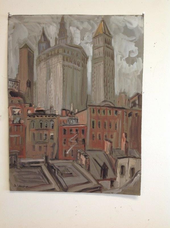 JOSEPH LEVIN NEW YORK CITY STREET SCENE W/SKYSCRAPERS (1 of 2)