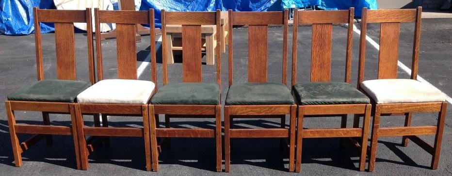 6 MISSION OAK LIFETIME DINING CHAIRS, NICE SOLID (1 of 3)