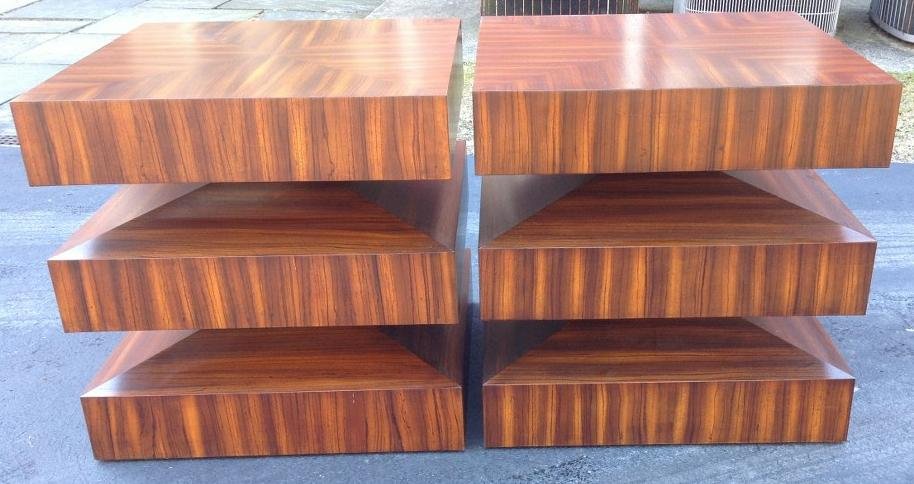 PR. MID CENTURY ROSEWOOD END TABLES, GREAT FORM ALL WAY (1 of 7)
