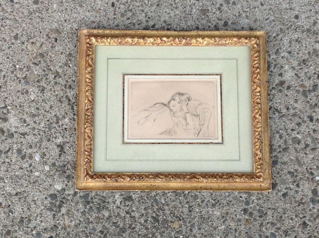 BERTHE MORISOT ETCHING YOUNG WOMAN ON SOFA (1 of 3)