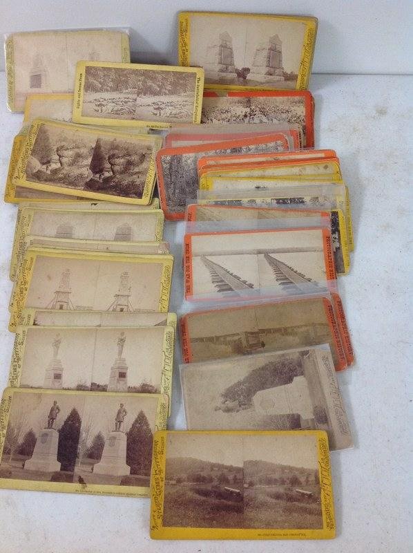 LOT OF 59 CIVIL WAR REAL PHOTO STEREOVIEWS, AS (1 of 5)