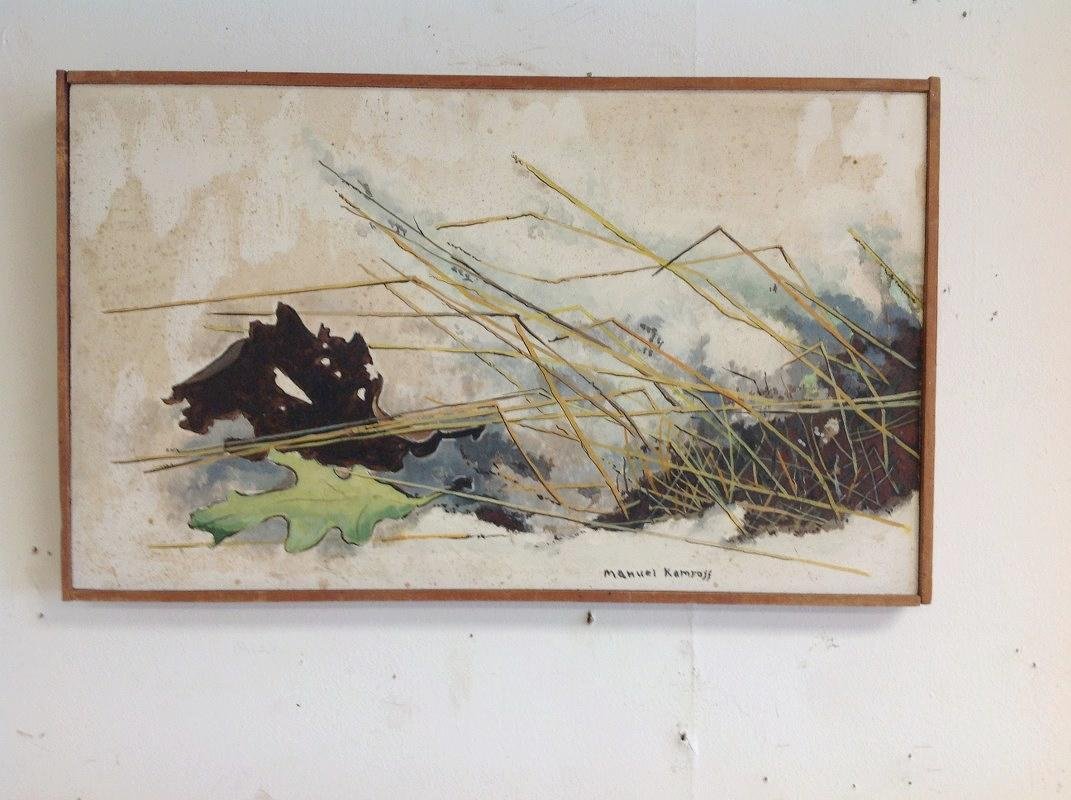 MANUEL KOMROFF GOUACHE ON BOARD LANDSCAPE, SIGNED LOWER (1 of 2)