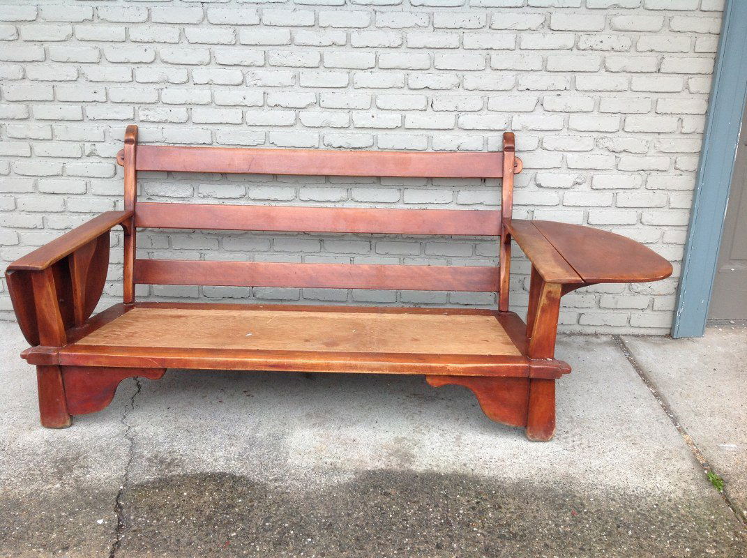 CUSHMAN MAPLE SOFA WITH DROPLEAF ENDS, BACK MEASURES (1 of 1)