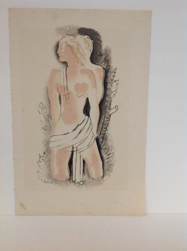 KONRAD CRAMER , CIRCA 1940, NUDE FIGURES, GOUACHE ON: KONRAD CRAMER , CIRCA 1940, NUDE FIGURES, GOUACHE ON PAPER, ESTATE STAMP ON BACK, MEASURES 19" X 12 1/2", AS PICTURED