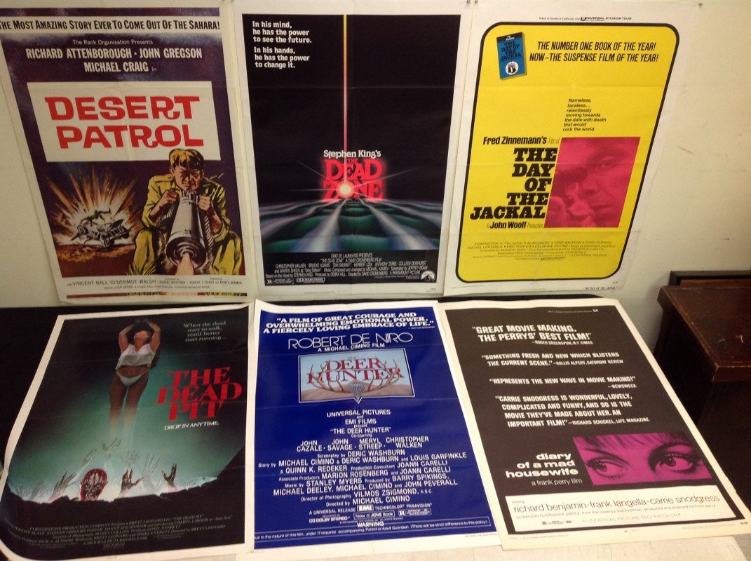 LOT OF 10 1970'S 1 SHEET MOVIE POSTERS, FROM ALBANY NY: LOT OF 10 1970'S 1 SHEET MOVIE POSTERS, FROM ALBANY NY DEALER COLLECTION, TITLED AS PICTURED