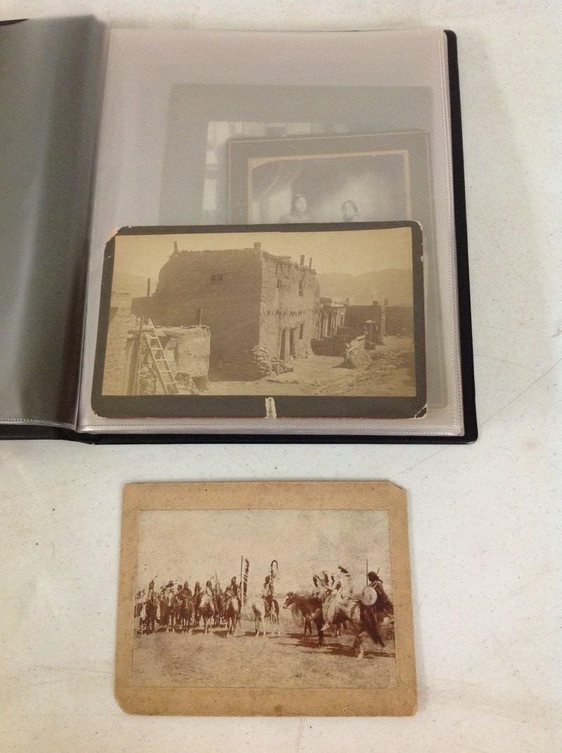 LOT OF 14 NATIVE AMERICAN & WESTERN BOUDOIR CARDS AND: LOT OF 14 NATIVE AMERICAN & WESTERN BOUDOIR CARDS AND STEREOS INCLUDING WILD BILL CODY SHOW, SITTING BULL & SIOUX BAND, ADOBE HOUSED BY F E EVANS, GROUP OF ALASKA INDIANS-STEREOVIEW BY CONTINENT STERE