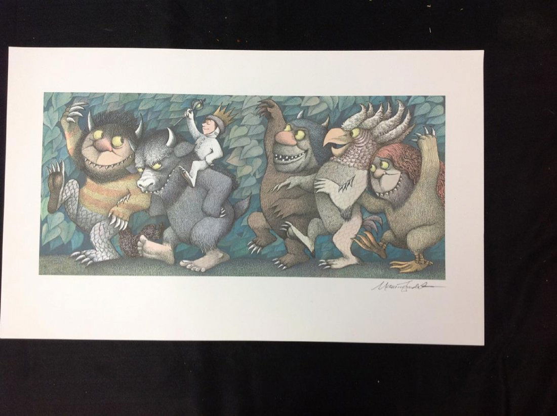 MAURICE SENDAK SIGNED PRINT WHERE THE WILD THINGS ARE